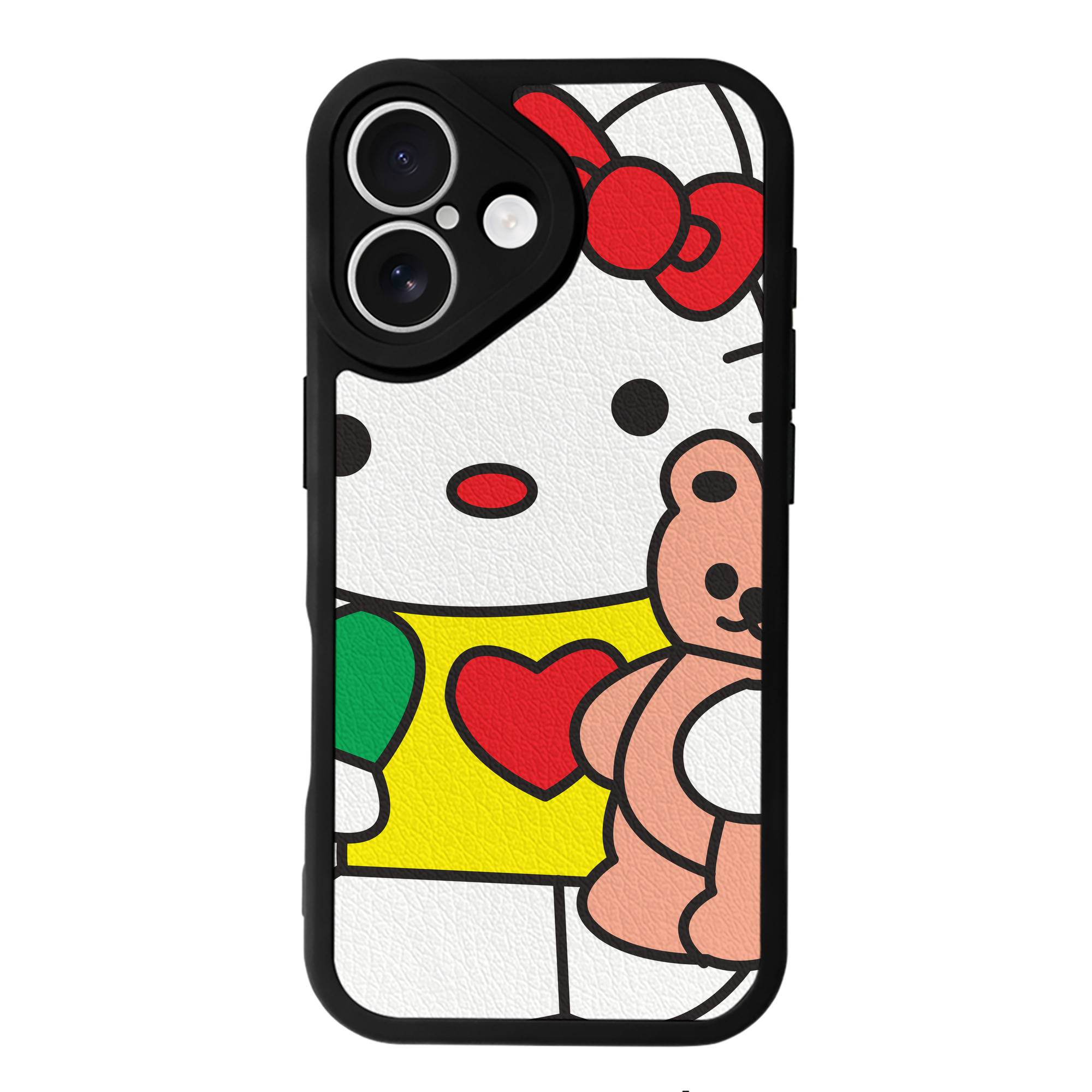 （画像用） Hello Kitty ハローキティ 【iPhone 16シリーズ対応】シリコンスマホケース（レザー調） 材質：シリコン